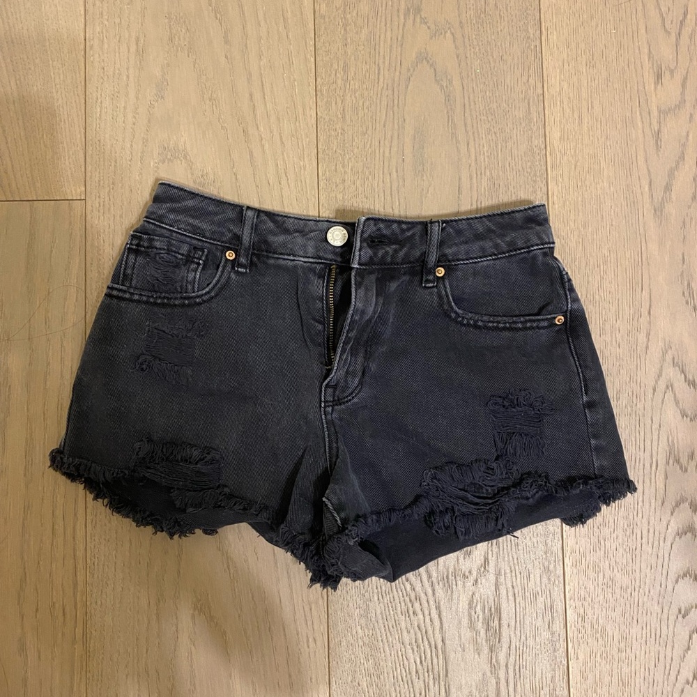 pacsun black high rise festival shorts